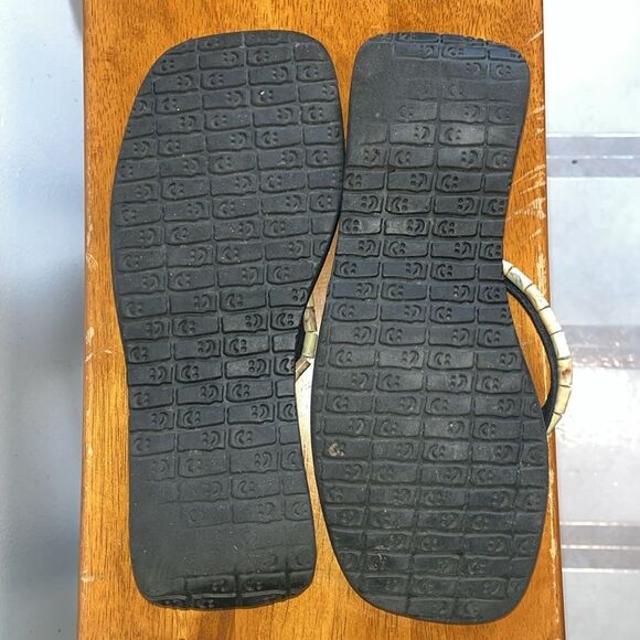 Women's Sanuk Black Platform Beaded Flip Flops/ Sandals Size 9 - Picture 6 of 6